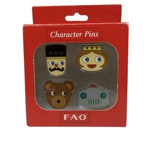 FAO Schwarz Toy Character Enamel Pin - 2010 Limited Edition Set of 4 PINS